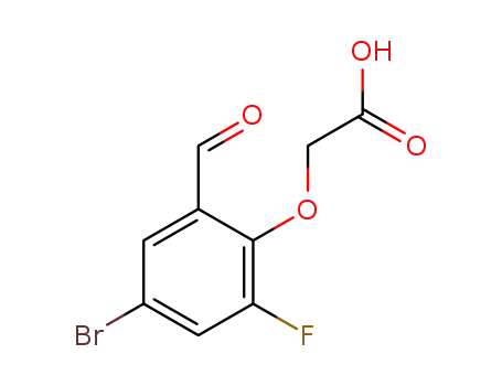 Molecular Structure of 1332333-59-1 ([(4-bromo-2-fluoro-6-formylphenyl)oxy]acetic acid)
