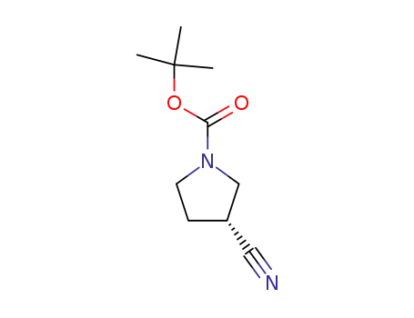 Molecular Structure of 132945-76-7 ((R)-1-Boc-3-cyanopyrrolidine)