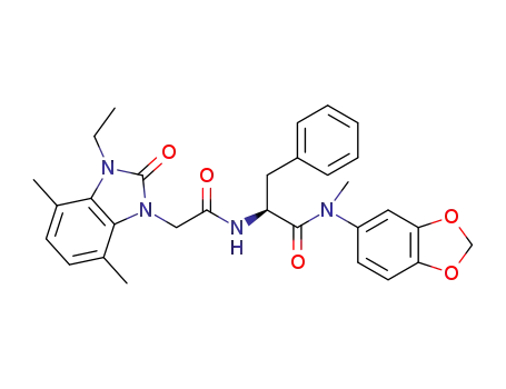 (S)-N-(benzo[d][1,3]dioxol-5-yl)-2-(2-(3-ethyl-4,7-dimethyl-2-oxo-2,3-dihydrobenzo[d]imidazol-1-yl)acetamido)-N-methyl-3-phenylpropanamide