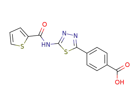 Molecular Structure of 1361229-94-8 (4-[5-(thiophene-2-carboxamido)-1,3,4-thiadiazol-2-yl]benzoic acid)
