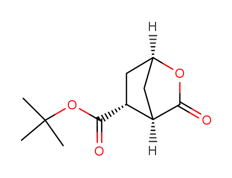Molecular Structure of 862174-61-6 (2-Oxabicyclo[2.2.1]heptane-5-carboxylic acid, 3-oxo-, 1,1-dimethylethyl
ester, (1S,4R,5R)-)