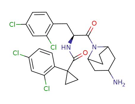 N-{(1S)-2-(3-amino-8-azabicyclo[3.2.1]oct-8-yl)-1-[(2,4-dichlorophenyl)methyl]-2-oxoethyl}-1-(2,4-dichlorophenyl)cyclopropanecarboxamide