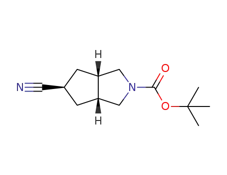 Molecular Structure of 1256039-44-7 (tert-butyl (3aR,5s,6aS)-5-cyanohexahydrocyclopenta[c]-pyrrole-2(1H)-carboxylate)