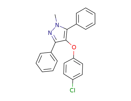 Molecular Structure of 60660-03-9 (1H-Pyrazole, 4-(4-chlorophenoxy)-1-methyl-3,5-diphenyl-)