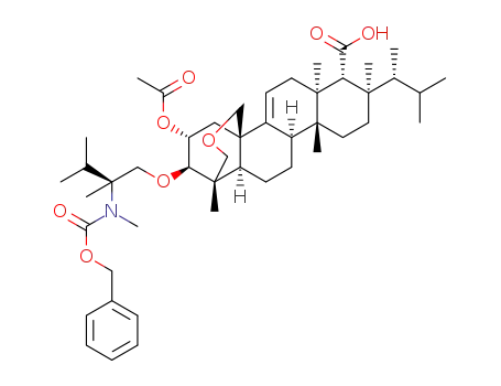 (1S,2R,3R,4aR,6aS,7R,8R,10aR,10bR,12aR)-3-acetoxy-2-((S)-2-(((benzyloxy)carbonyl)(methyl)amino)-2,3-dimethylbutoxy)-1,6a,8,10a-tetramethyl-8-((R)-3-methylbutan-2-yl)-2,3,4,6,6a,7,8,9,10,10a,10b,11,12,12a-tetradecahydro-1H-1,4a-(methanooxymethano)chrysene-7-carboxylic acid