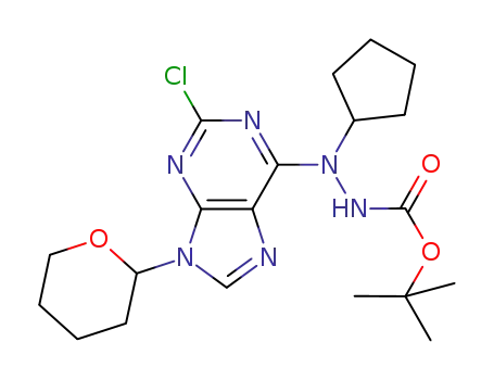 1,1-dimethylethyl 2-[2-chloro-9-(tetrahydro-2H-pyran-2-yl)-9H-purin-6-yl]-2-cyclopentylhydrazinecarboxylate