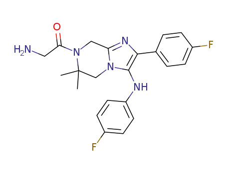 2-amino-1-(2-(4-fluorophenyl)-3-(4-fluorophenylamino)-6,6-dimethyl-5,6-dihydroimidazo[1,2-a]pyrazin-7(8H)-yl)-ethanone