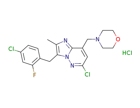 4-((6-chloro-3-(4-chloro-2-fluorobenzyl)-2-methylimidazo-[1,2-b]pyridazin-8-yl)methyl)morpholine hydrochloride