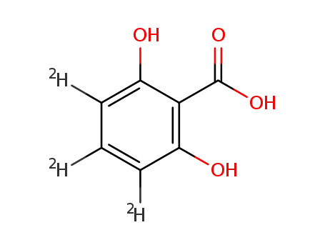 Molecular Structure of 1195947-64-8 (2,6-dihydroxybenzoic-3,5-d2 acid)