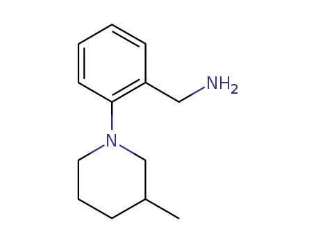 Molecular Structure of 869943-43-1 (Benzenemethanamine, 2-(3-methyl-1-piperidinyl)-)