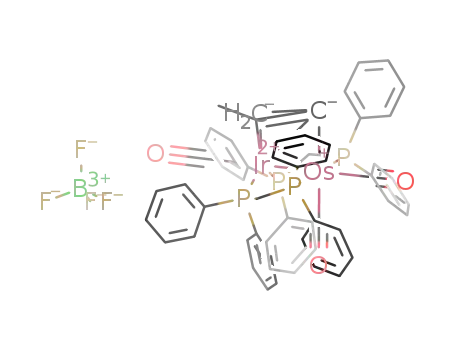 Molecular Structure of 1380397-20-5 ([IrOs(CO)3(μ-η3:κ1-CH2CCHCH3)(μ-Ph2PCH2PPh2)2][BF4])