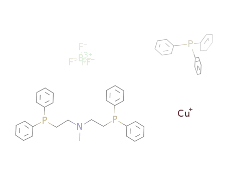 Cu<sup>(1+)</sup>*N(CH<sub>3</sub>)(C<sub>2</sub>H<sub>4</sub>P(C<sub>6</sub>H<sub>5</sub>)2)2*P(C<sub>6</sub>H<sub>5</sub>)3*BF<sub>4</sub><sup>(1-)</sup>=[Cu(N(CH<sub>3</sub>)(C<sub>2</sub>H<sub>4</sub>P(C<sub>6</sub>H<sub>5</sub>)2)2(P(C<sub>6</sub>H<sub>5</sub>)3))]BF<sub>4</sub>