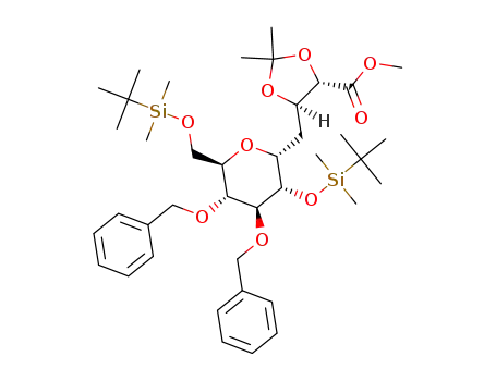 methyl (4S,5R)-5-{[(2R,3S,4S,5R,6R)-4,5-bis(benzyloxy)-3-[(tert-butyldimethylsilyl)oxy]-6-{[(tert-butyldimethylsilyl)oxy]methyl}oxan-2-yl]methyl}-2,2-dimethyl-1,3-dioxolane-4-carboxylate