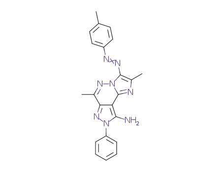 2,6-dimethyl-3-[p-tolylazo]-8-phenyl-9-amino-imidazo[1,2-b]pyrazolo[4,3-d]pyridazine