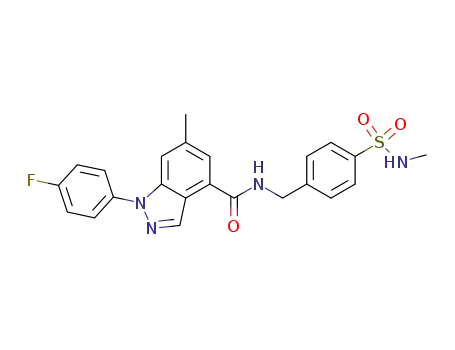 1-(4-fluoro-phenyl)-6-methyl-1H-indazole-4-carboxylic acid 4-methylsulfamoyl-benzylamide