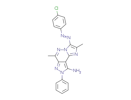 2,6-dimethyl-3-[p-chlorophenylazo]-8-phenyl-9-amino-imidazo[1,2-b]pyrazolo[4,3-d]pyridazine