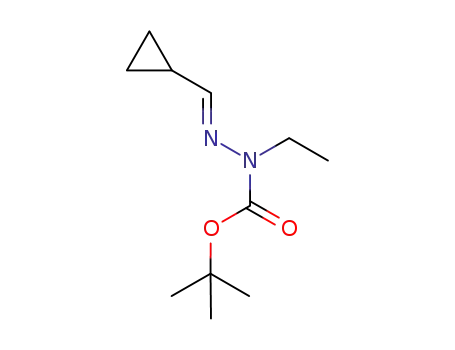 Molecular Structure of 845751-78-2 (N'-[1-cyclopropyl-meth-(E)-ylidene]-N-ethyl-hydrazinecarboxylic acid tert-butyl ester)