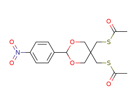 Molecular Structure of 1360541-80-5 (5,5-bis(mercaptomethyl)-2-p-nitrophenyl-1,3-dioxane)