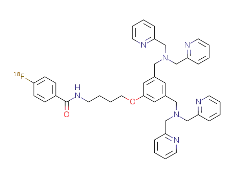 N-(4-(3,5-bis((bis(pyridin-2-ylmethyl)amino)methyl)phenoxy)-n-butyl)-4-[18F]fluorobenzamide