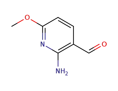 Molecular Structure of 678138-43-7 (3-Pyridinecarboxaldehyde, 2-amino-6-methoxy- (9CI))