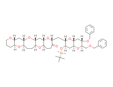 (4aS,5aR,7aS,8aR,12R,13aS,14aR,15aS,16aR)-12-(((2S,3R,4aS,6R,7S,8aR)-7-(benzyloxy)-6-((benzyloxy)methyl)-3-((tert-butyldimethylsilyl)oxy)octahydropyrano[3,2-b]pyran-2-yl)methyl)hexadecahydro-2H-pyrano[2',3':5,6]pyrano[2,3-f]-pyrano[3,2-b:5,6-b']bis(oxepine)-11(12H)-one