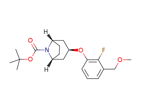 Molecular Structure of 1307255-13-5 (tert-butyl (3-endo)-3-[2-fluoro-3-(methoxymethyl)phenoxy]-8-azabicyclo[3.2.1]octane-8-carboxylate)