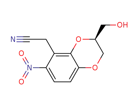 Molecular Structure of 1064662-80-1 ([(3S)-3-(hydroxymethyl)-6-nitro-2,3-dihydro-1,4-benzodioxin-5-yl]acetonitrile)