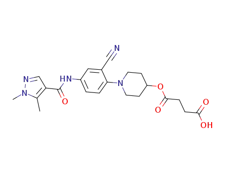 4-(1-[2-cyano-4-(1,5-dimethyl-4-pyrazolecarboxamide)phenyl]piperidine-4-yloxy)-4-oxobutyric acid