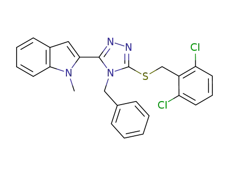 2-{4-benzyl-5-[(2,6-dichlorobenzyl)thio]-4H-1,2,4-triazole-3-yl}-1-methyl-1H-indole