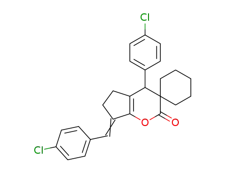 7'-(4-chlorobenzylidene)-4'-(4-chlorophenyl)-4',5',6',7'-tetrahydro-2'H-spiro[cyclohexane-1,3'-cyclopenta[b]pyran]-2'-one