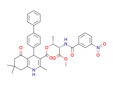 (2R,3S)-4-methoxy-3-(3-nitrobenzamido)-4-oxobutan-2-yl 4-(biphenyl-4-yl)-2,7,7-trimethyl-5-oxo-1,4,5,6,7,8-hexahydroquinoline-3-carboxylate