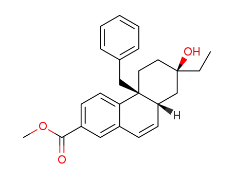 Molecular Structure of 1400927-02-7 ((4bS,7R,8aR)-methyl 4b-benzyl-7-ethyl-7-hydroxy-4b,5,6,7,8,8a-hexahydrophenanthrene-2-carboxylate)