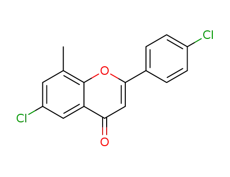 Molecular Structure of 88953-03-1 (4H-1-Benzopyran-4-one, 6-chloro-2-(4-chlorophenyl)-8-methyl-)