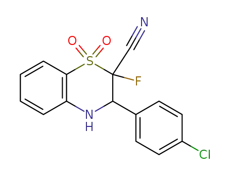 3-(4-chlorophenyl)-2-cyano-2-fluoro-3,4-dihydrobenzo[b]-1,4-thiazine 1,1-dioxide