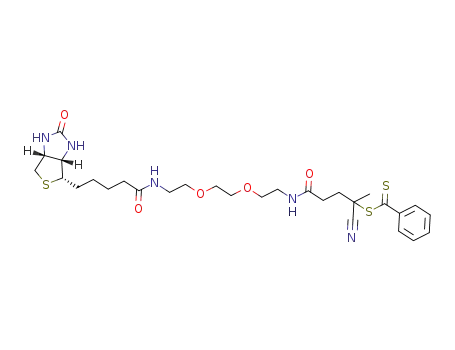 N-biotinyl-N′-(3-(4-phenylthiocarbonylthio-4-cyanovaleryl)-3,6-dioxaoctane-1,8-diamine)
