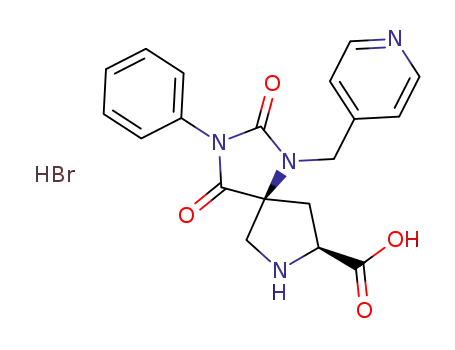 (5S,8S)-2,4-dioxo-3-phenyl-1-(pyridin-4-ylmethyl)-1,3,7-triazaspiro[4.4]nonane-8-carboxylic acid hydrobromide
