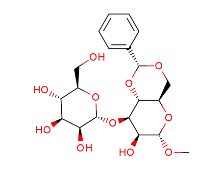 Molecular Structure of 72656-05-4 (Methyl4,6-O-benzylidene-3-O-(b-D-glucopyranoside)-a-D-glucopyranoside)