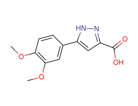Molecular Structure of 909857-88-1 (5-(3,4-DIMETHOXY-PHENYL)-2H-PYRAZOLE-3-CARBOXYLIC ACID)