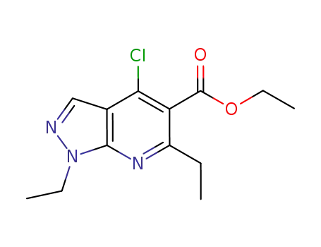 Molecular Structure of 865713-68-4 (ethyl-4-chloro-6-ethyl-1-ethyl-1H-pyrazolo[3,4-b]pyridine-5-carboxylate)