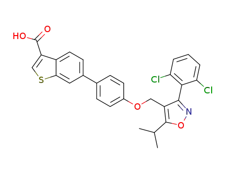 6-[4-({[3-(2,6-dichlorophenyl)-5-(1-methylethyl)-4-isoxazolyl]methyl}oxy)phenyl]-1-benzothiophene-3-carboxylic acid