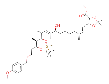 (4R,5R)-methyl 5-{(1E,3R,7S,9E,11R,12S,13R,14R)-12-[(tert-butyldimethylsilyl)oxy]-8-hydroxy-14-methoxy-16-[(4-methoxybenzyl)oxy]-3,7,9,11,13-pentamethylhexadeca-1,9-dienyl}-2,2-dimethyl-1,3-dioxalone-4-carboxylate