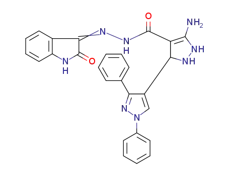 5-amino-N'-(2-oxo-1,2-dihydro-3H-indol-3-ylidene)-1',3'-diphenyl-2,3-dihydro-1H,1'H-3,4'-bipyrazole-4-carbohydrazide