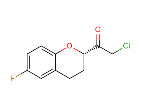 Molecular Structure of 1219915-00-0 (2-chloro-1-(6-fluoro-3,4-dihydro-2H-1-benzopyran-2-yl)ethanone)