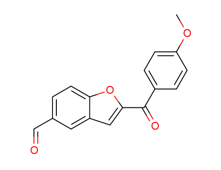 Molecular Structure of 300664-77-1 (2-(4-METHOXYBENZOYL)-1-BENZOFURAN-5-CARBALDEHYDE)