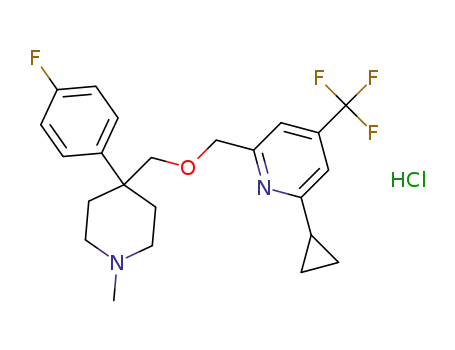 4-(((6-cyclopropyl-4-(trifluoromethyl)pyridine-2-yl)methoxy)methyl)-4-(4-fluorophenyl)-1-methylpiperidin-1-ium chloride