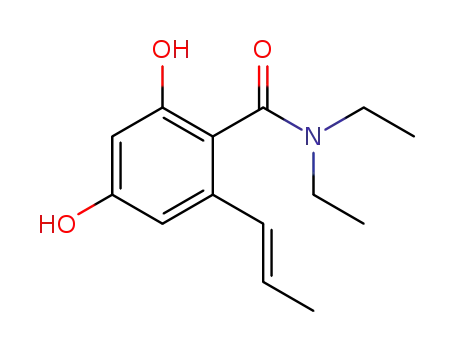 (E)-N,N-diethyl-2,4-dihydroxy-6-(1-propenyl)benzamide