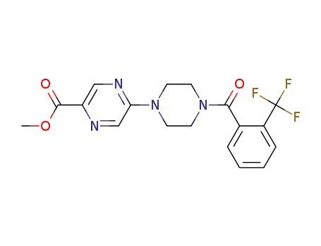Pyrazinecarboxylic acid, 5-[4-[2-(trifluoromethyl)benzoyl]-1-piperazinyl]-,
methyl ester