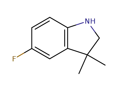 Molecular Structure of 225642-33-1 (5-fluoro-2,3-dihydro-3,3-diMethyl-1H-Indole)