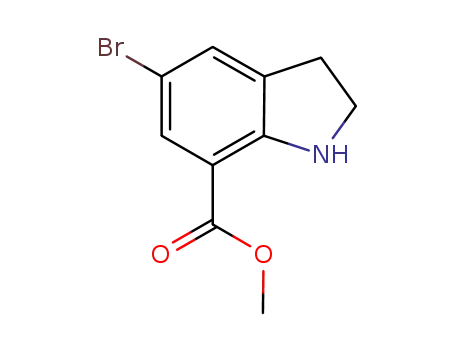 Molecular Structure of 860624-88-0 (5-BROMO-INDOLINE-7-CARBOXYLIC ACID METHYL ESTER)