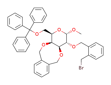 methyl 2-O-(o-bromomethylbenzyl)-6-O-triphenylmethyl-3,4-O-(o-xylylene)-α-D-galactopyranoside